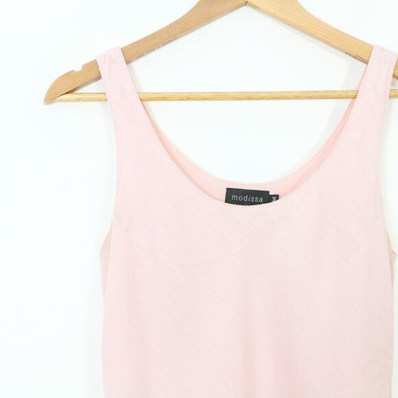 *Vintage 1990 Modissa Light Pink Linen Shift Dress - Picture 4 of 8